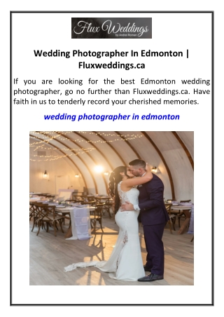 Wedding Photographer In Edmonton | Fluxweddings.ca