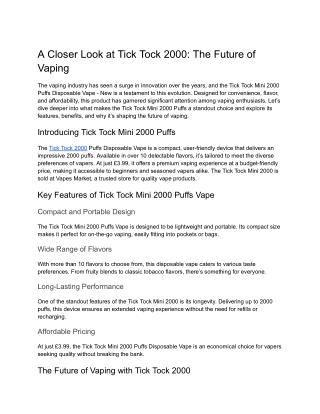 a closer look at tick tock 2000 the future