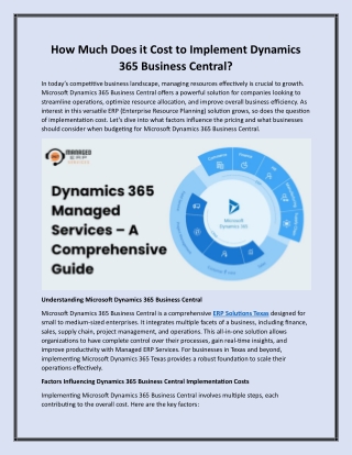 how much does it cost to implement dynamics