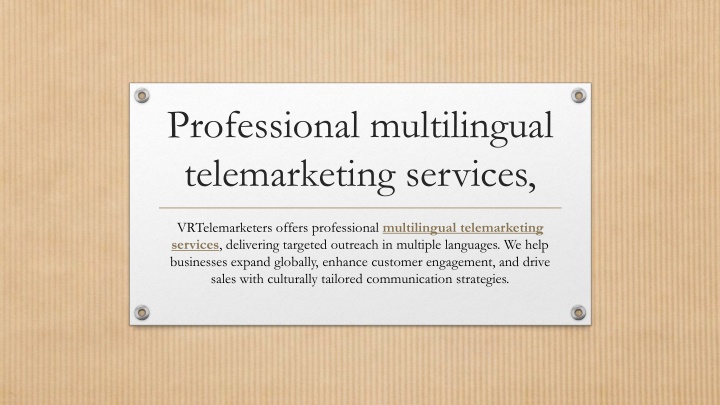 professional multilingual telemarketing services