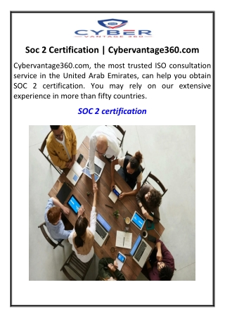soc 2 certification cybervantage360 com