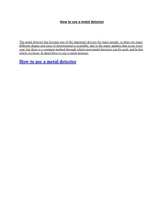 How to use a metal detector.docx