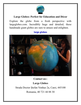 Large Globes Perfect for Education and Decor