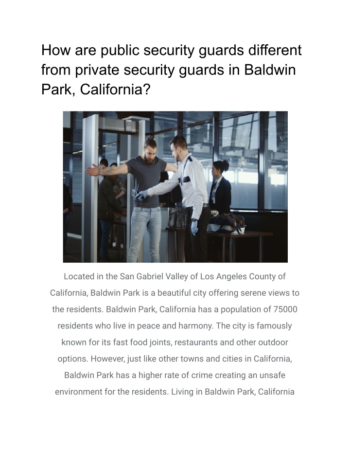 how are public security guards different from