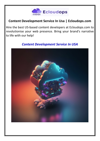 content development service in usa ecloudops com