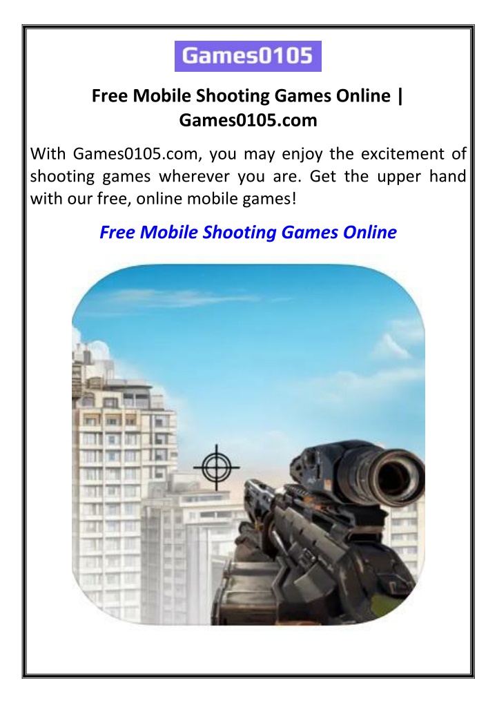 free mobile shooting games online games0105 com