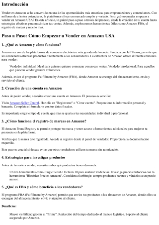 Paso a Paso: Cómo Empezar a Vender en Amazon USA