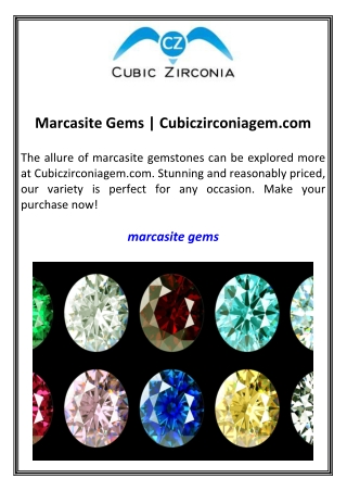 Marcasite Gems Cubiczirconiagem.com