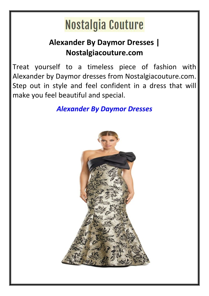 alexander by daymor dresses nostalgiacouture com