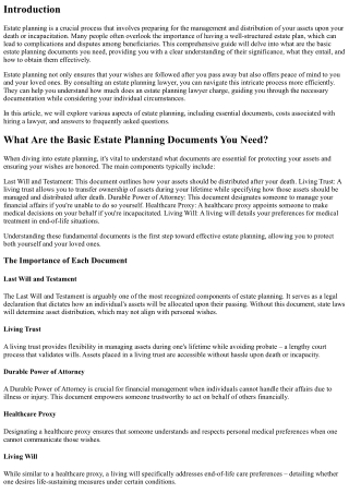 What Are the Basic Estate Planning Documents You Need?