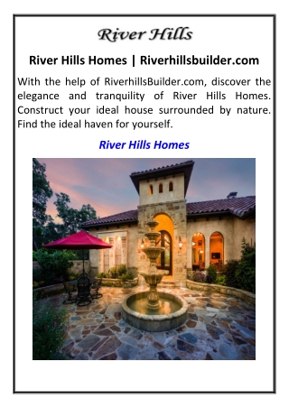 River Hills Homes | Riverhillsbuilder.com