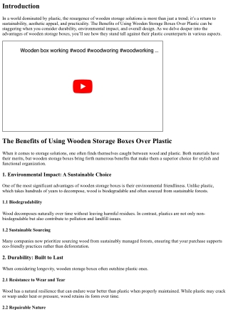 The Benefits of Using Wooden Storage Boxes Over Plastic