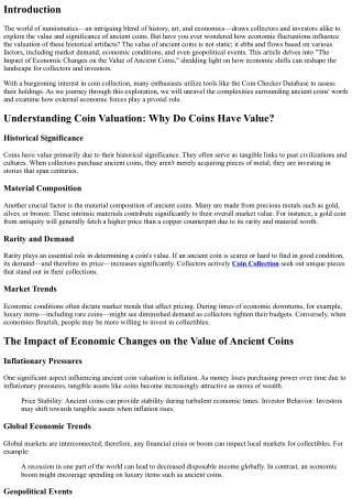 The Impact of Economic Changes on the Value of Ancient Coins