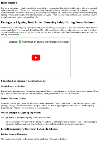 Emergency Lighting Installation: Ensuring Safety During Power Failures