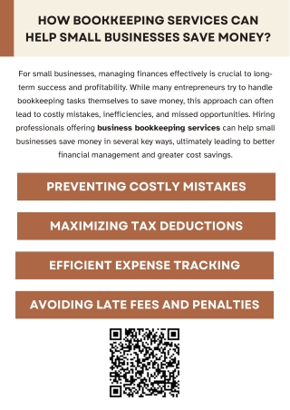 How Bookkeeping Services Can Help Small Businesses Save Money?