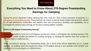 Everything You Need to Know About 270-Degree Freestanding Awnings for Camping