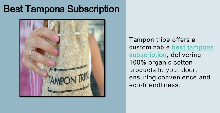 tampon tribe offers a customizable best tampons