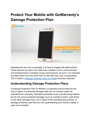 protect your mobile with gowarranty s damage