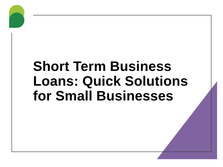 short term business loans quick solutions