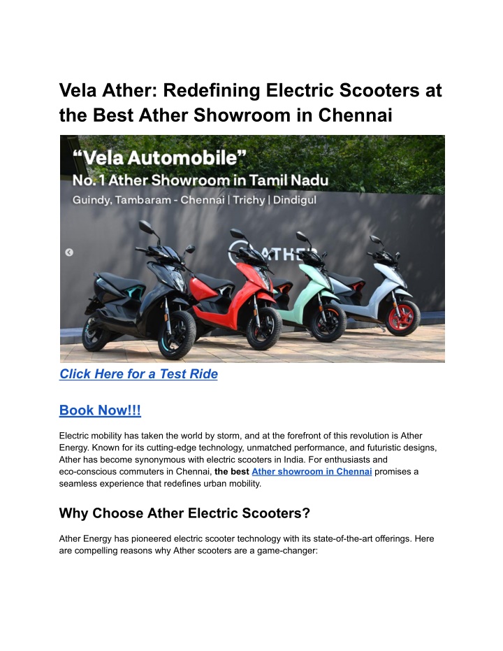 vela ather redefining electric scooters