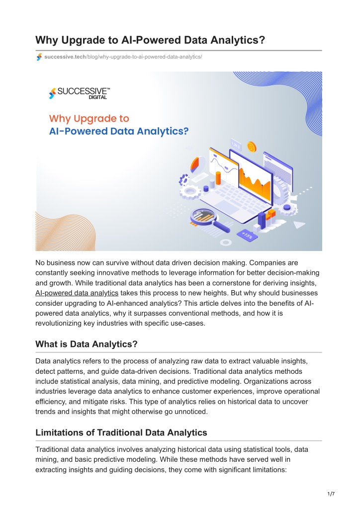 why upgrade to ai powered data analytics