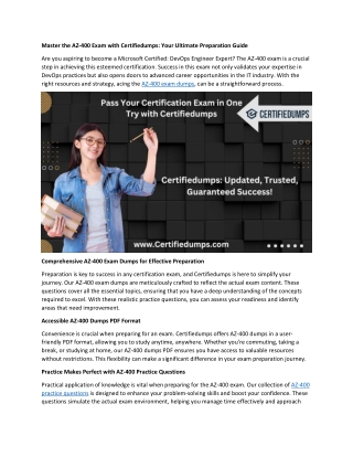 master the az 400 exam with certifiedumps your
