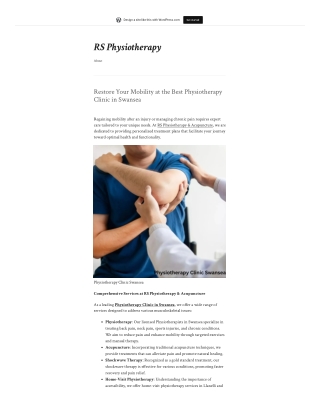 Restore Your Mobility at the Best Physiotherapy Clinic in Swansea