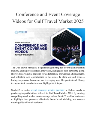 Conference and Event Coverage Videos for Gulf Travel Market 2025