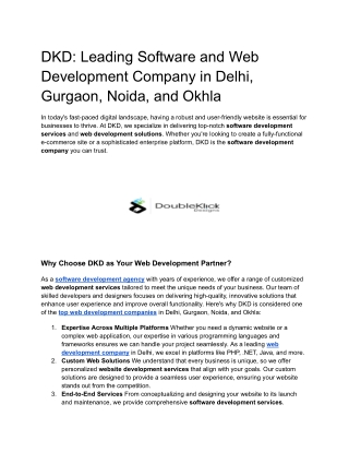 DKD_ Leading Software and Web Development Company in Delhi, Gurgaon, Noida, and Okhla