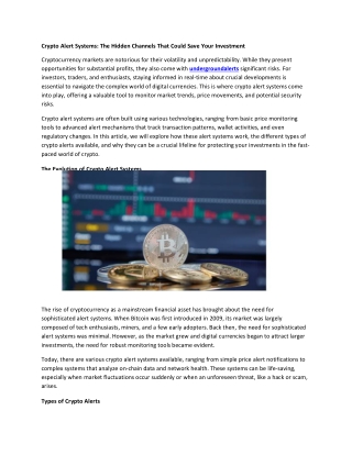crypto alert systems the hidden channels that