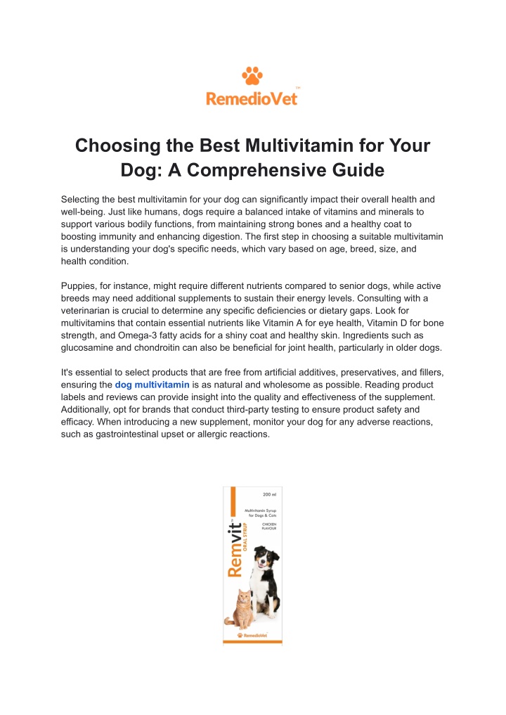 choosing the best multivitamin for your