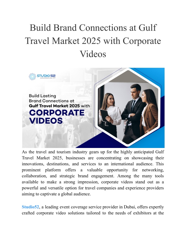 build brand connections at gulf travel market