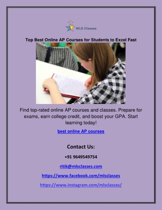 Top Best Online AP Courses​ for Students to Excel Fast