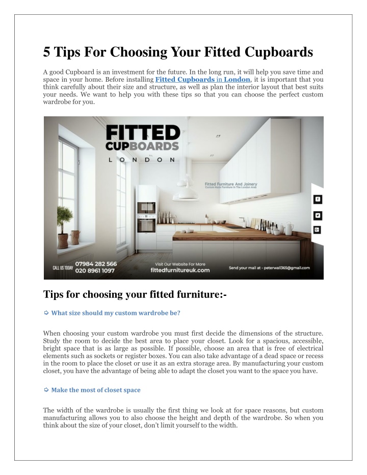 5 tips for choosing your fitted cupboards