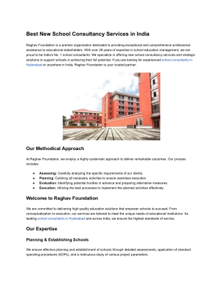 Best New School Consultancy Services in India