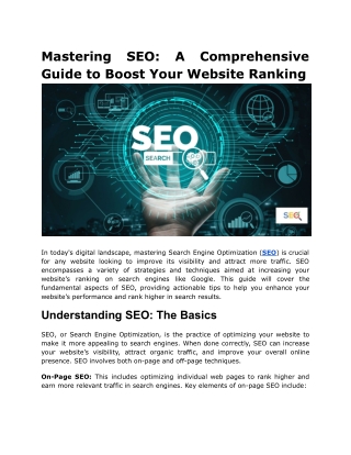 mastering seo a comprehensive guide to boost your