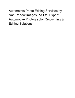 Automotive Photo Editing Services by Nae Renew Images Pvt Ltd: Expert Automotive