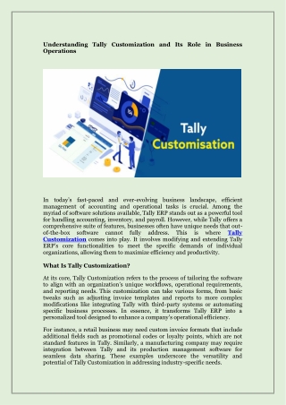 understanding tally customization and its role