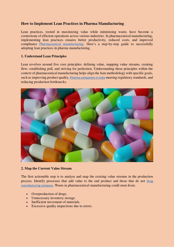 how to implement lean practices in pharma