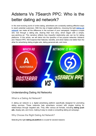 adsterra vs 7search ppc who is the better dating