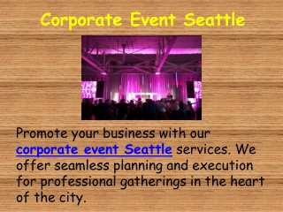 Corporate Event Seattle