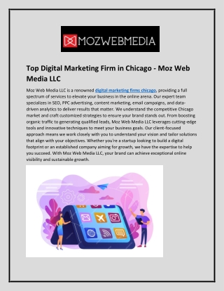 Top Digital Marketing Firm in Chicago - Moz Web Media LLC