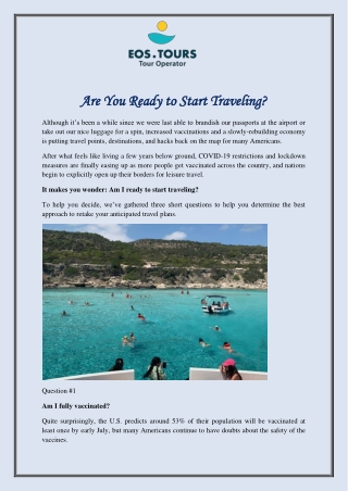 are you ready to start traveling are you ready