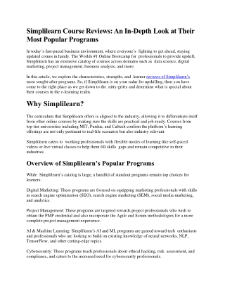 Simplilearn Course Reviews: An In-Depth Look at Their Most Popular Programs