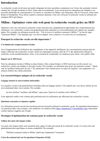 Millau : Optimiser votre site web pour la recherche vocale grâce au SEO