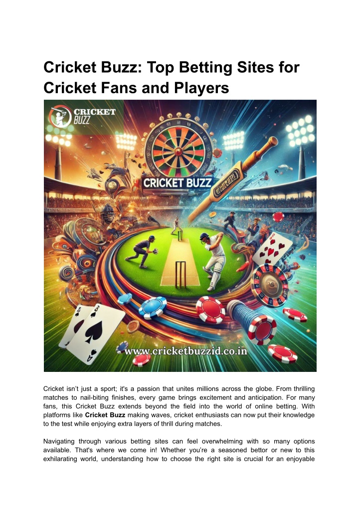 cricket buzz top betting sites for cricket fans