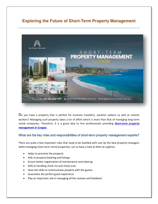 exploring the future of short term property
