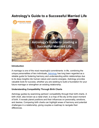 Astrology's Guide to a Successful Married Life
