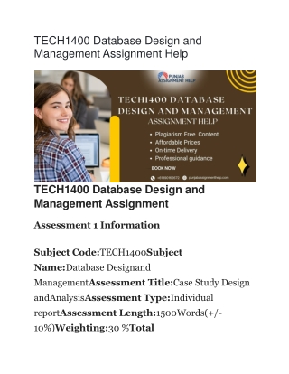 TECH1400 Database Design and Management Assignment Help