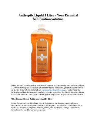 antiseptic liquid 1 litre your essential